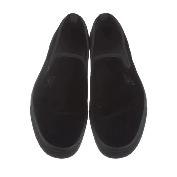 Gucci black velvet men’s slip on sneakers size 10.5